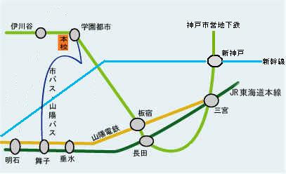 アクセス 兵庫県立伊川谷北高等学校