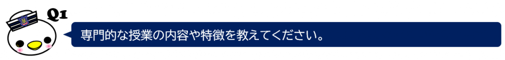 専門的な授業の内容や特徴を教えてください。